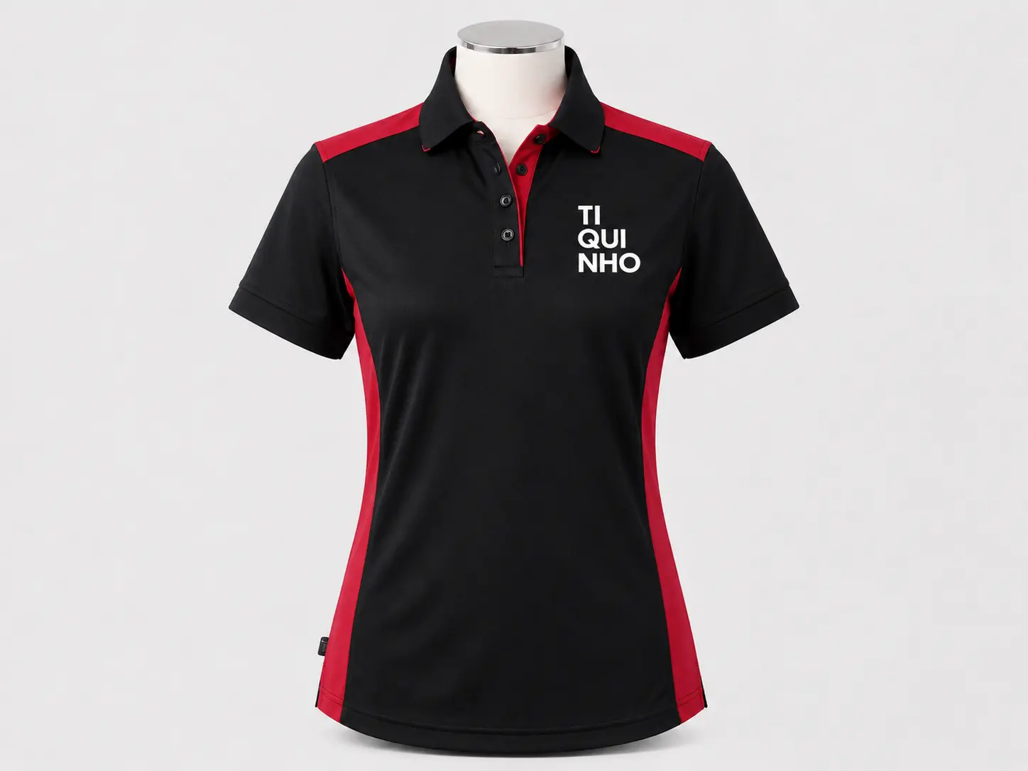 Uniforme preto e vermelho personalizado para manutenção e serviços técnicos